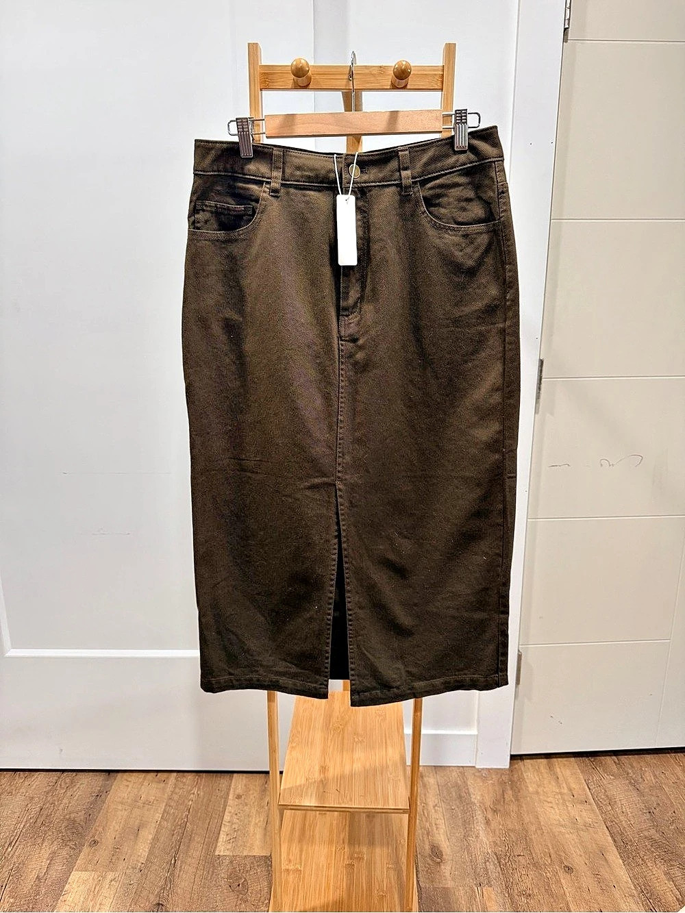 Gentle Fawn Front Slit Midi Skirt Brown Size 12